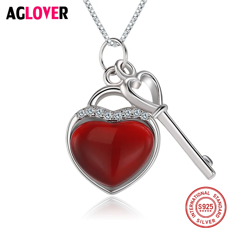 Ожерелье с подвеской в виде сердца из серебра 925 пробы 18 дюймов|jewelry necklace|jewelry fashion
