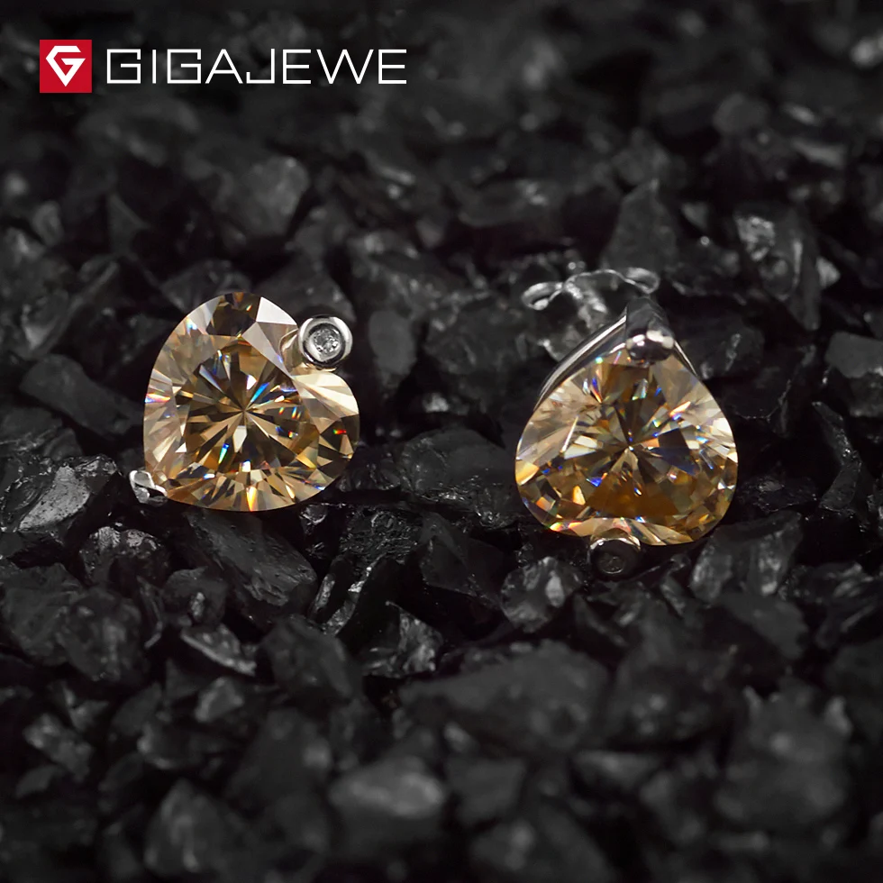Серьги GIGAJEWE из муассанита с круглым золотом 2 5 карата|silver ear studs|ear studsfashion studs |