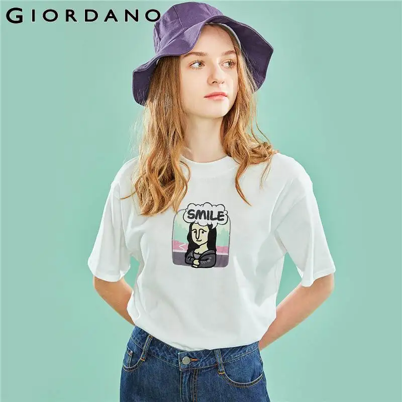 

Giordano Men T Shirt Women BOBO Series 100% Cotton Graphic Printed Couple Design Brand Fashion Ribbed O Neck Summer Tees