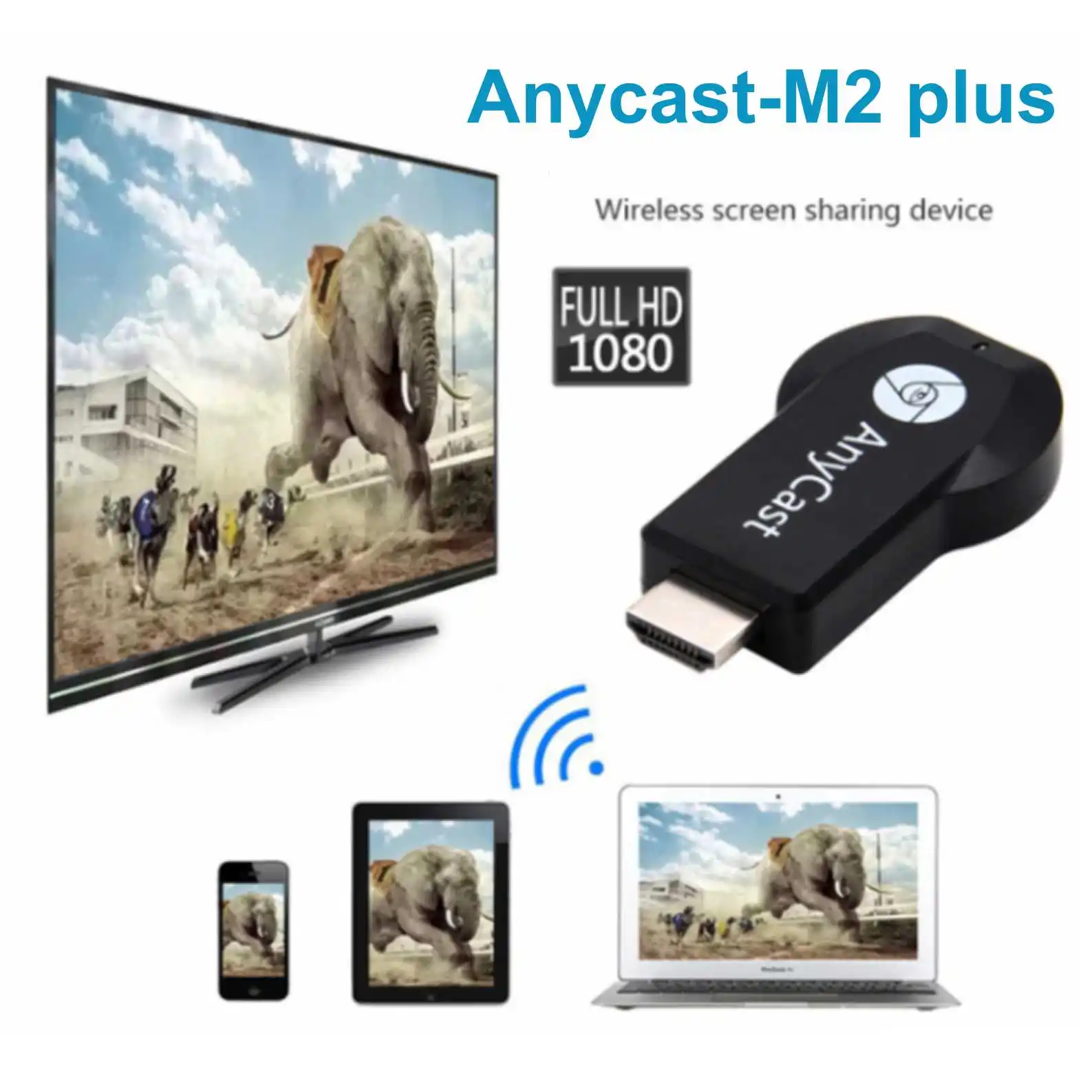 Slimy Anycast M2 Plus 1080P беспроводной WiFi Дисплей ТВ ключ приемник HD ТВ-палка хромированный литой DLNA Miracast Airplay PK G2 G4 G6