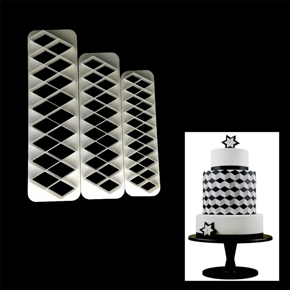 3PCS Baking Cake Decorating Tool Geometry Puzzle Hexagon
