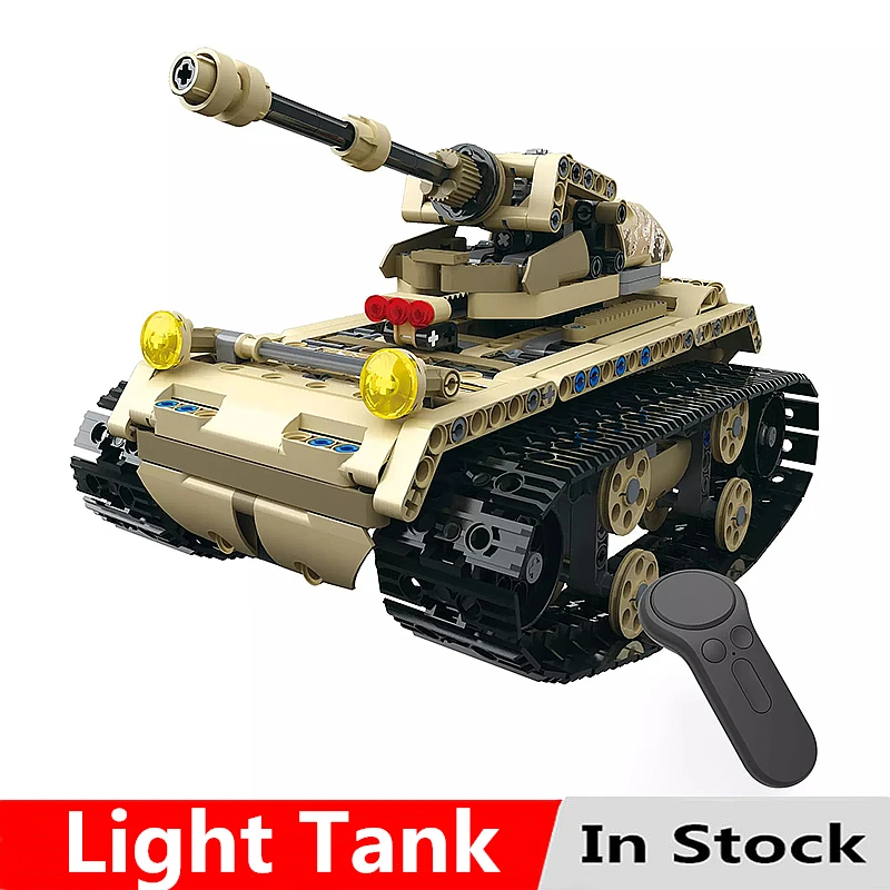 

Military Series Remote Control Light Tank Kits Model USB Charging Compatible With Legoingly Building Blocks Bricks Toys For Kids