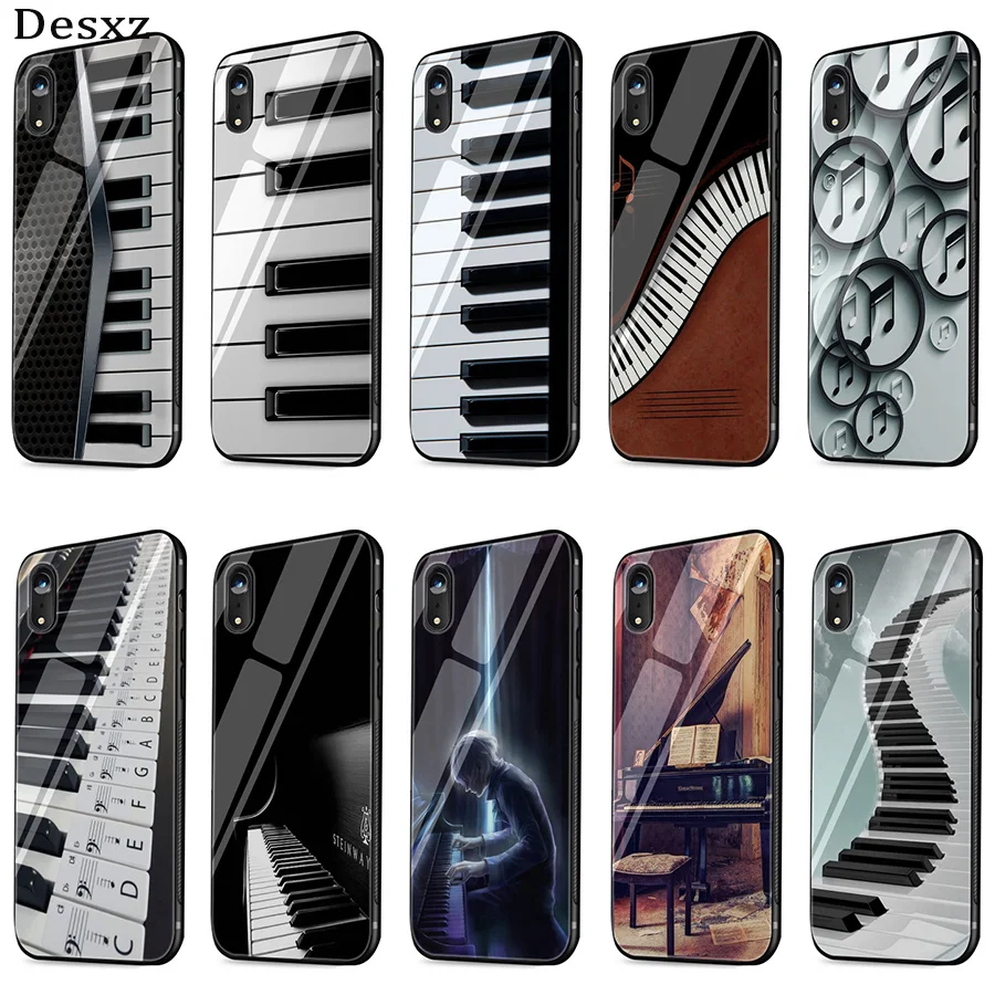 

Gerleek Piano Music Glass Case For iPhone 5 5s SE 6 6s 7 8 Plus X XR XS Max Cover