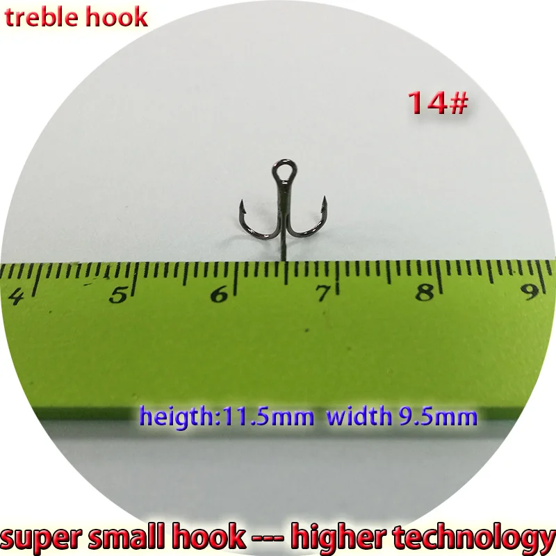 Тройные рыболовные крючки супер маленький крючок Количество: 200 шт./лот колючий крючок Высокоуглеродистая сталь тройные Крючки - Цвет: black 14 200pcs