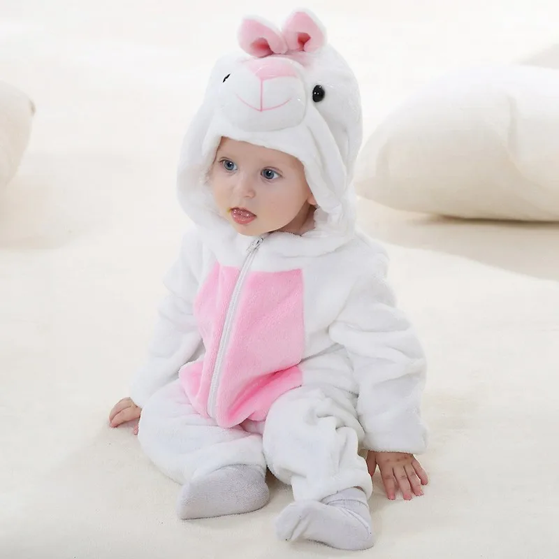 COOTELILI Newborn Baby Rompers Boys Girls Clothes Warm Fleece Winter Pajamas Infant Clothing Girls Autumn Halloween Costume  (6)