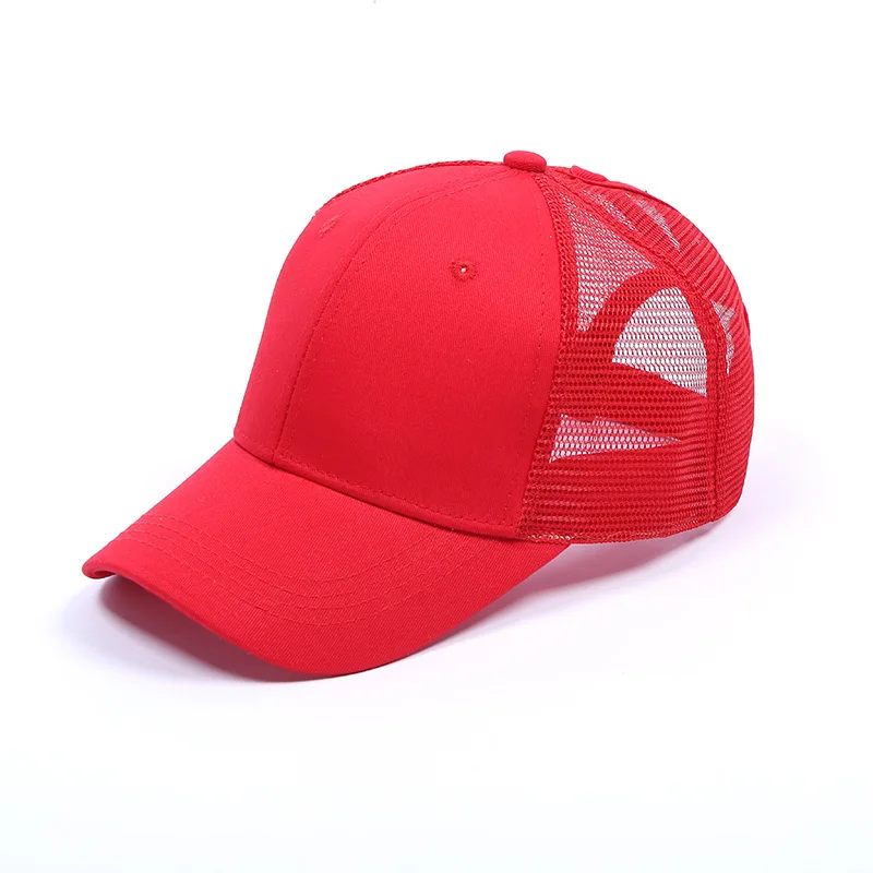 Теннисная Кепка женская спортивная шляпа летняя грязная булочка сетчатые шапки регулируемая спортивная Беговая велосипедная Кепка s для дропшиппинг - Цвет: Красный