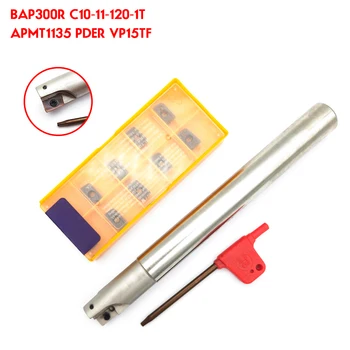 

1Pcs BAP300R C10-11-120-1T+10pcs APMT1135 PDER M2/H2 VP15TF CNC Milling Cutter Holder with Carbide CNC Inserts Free shipping