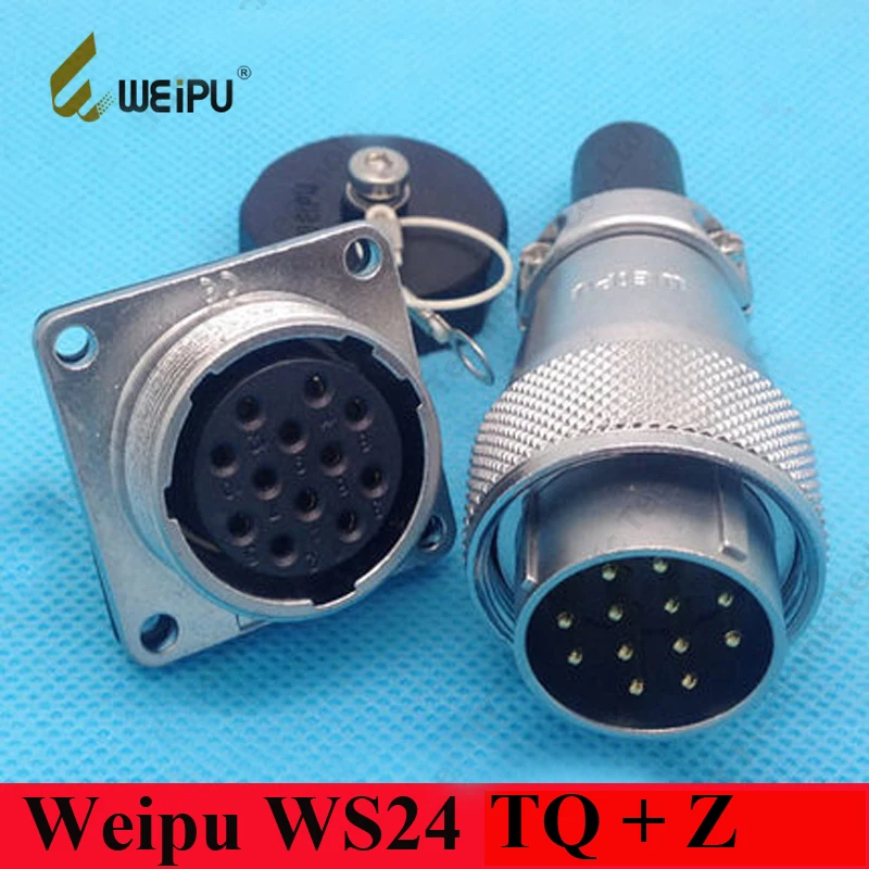 

Original Weipu Connector WS24 TQ + Z 2 3 4 9 10 12 19 Pin Male Sleeve Cable Plug Female Square Flange Panel Mount socket