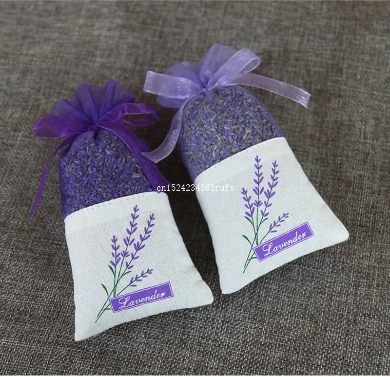 

100pcs Gift Bags Purple Cotton Organza Lavender Sachets DIY Dried Flower Sweet Bursa Wardrobe Mouldproof Fume Gift Bag Wholesale