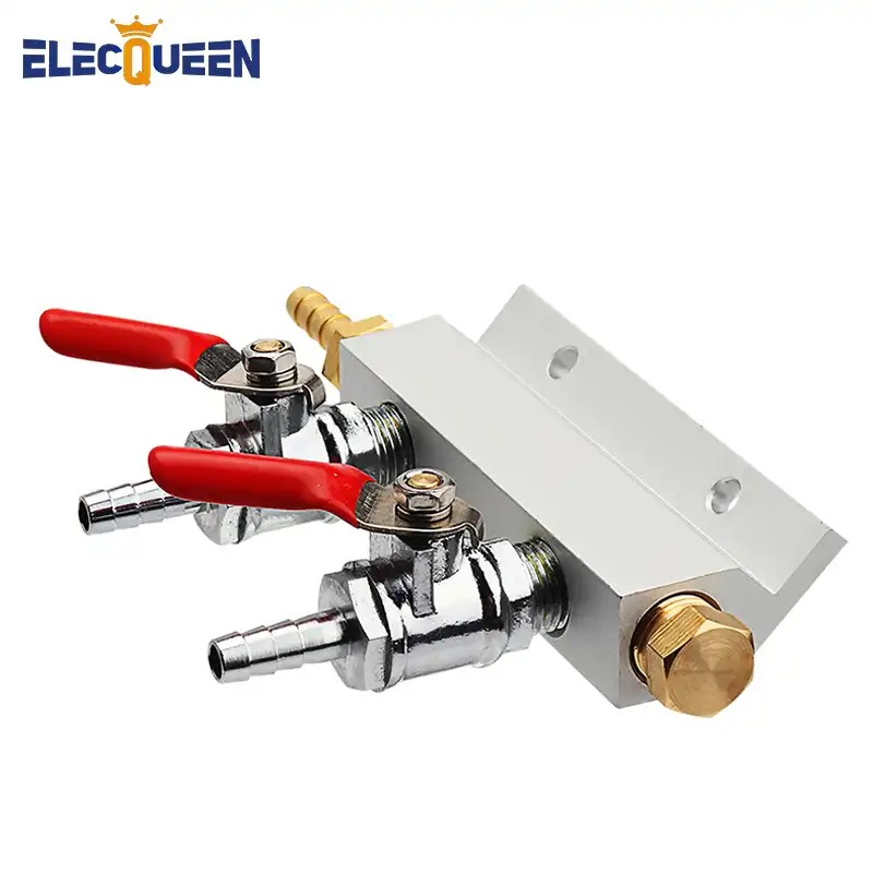 3 Way CO2 Gas Distribution Manifold with 7mm Hose Barb inlet/outlet
