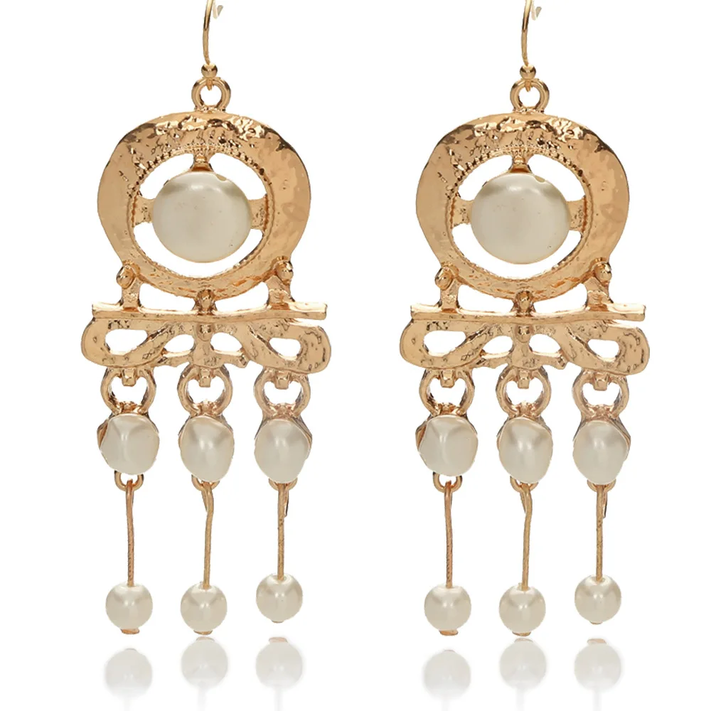 

New Sea Pendant Earrings Gold Statement Earrings For Women Weddings Party Irregular Long Geometric Jewelry Gift