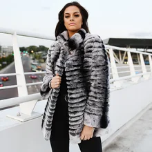 CX-G-A-02 Большая распродажа Горячая новинка натуральный настоящий мех кролика зимние женские пальто