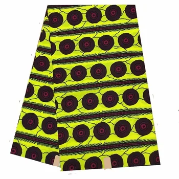 

2019 High Quality African prints fabric embroidered Veritable wax Nigerian Veritable wax Lace 6 yards/pcs 100% cotton