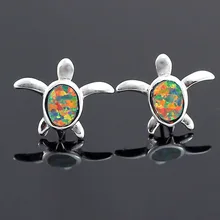 HAIMIS Лидер продаж пять цветов милые черепахи женские и мужские серьги-гвоздики из опала OE162