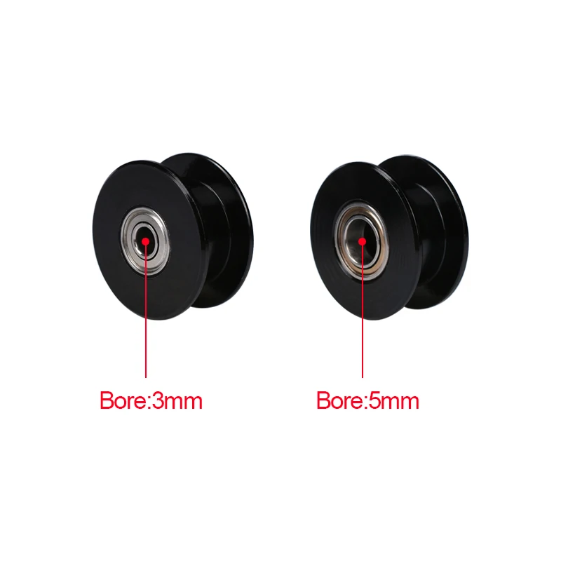 

10pcs 3D printer part Idler pulley GT2 Black Color Aluminum Toothless Timing Belt C 20 teeth for GT2-6mm Width 5mm Timing Belt