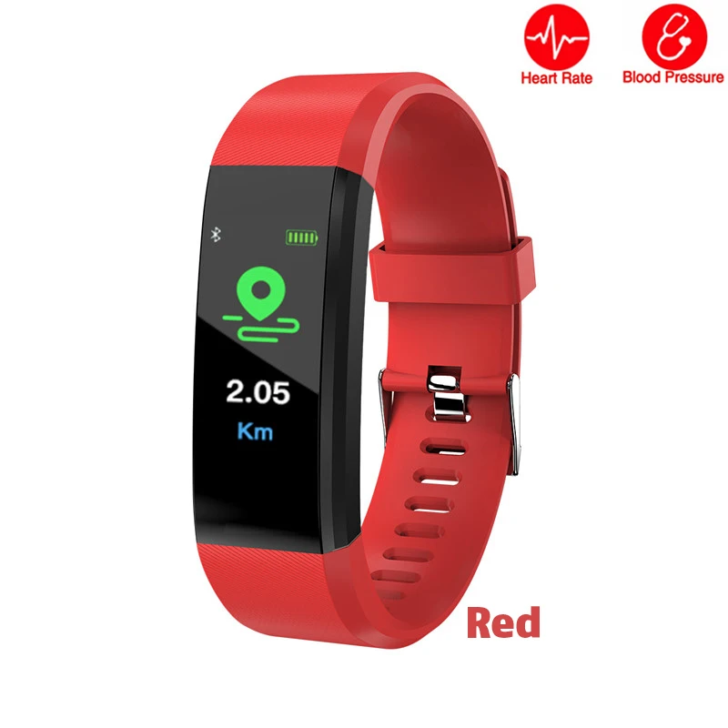 Смарт-часы фитнес-браслет для мужчин и женщин смарт-браслет монитор сердечного ритма кровяное давление фитнес-трекер Смарт-часы IT120 смарт-браслет - Цвет: Red