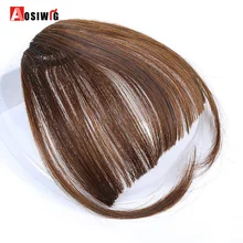 AOSIWIG синтетический взрыва натуральный коричневый блондин черный поддельные бахрома Клип В челке длинные волосы для наращивания с высокой температурой