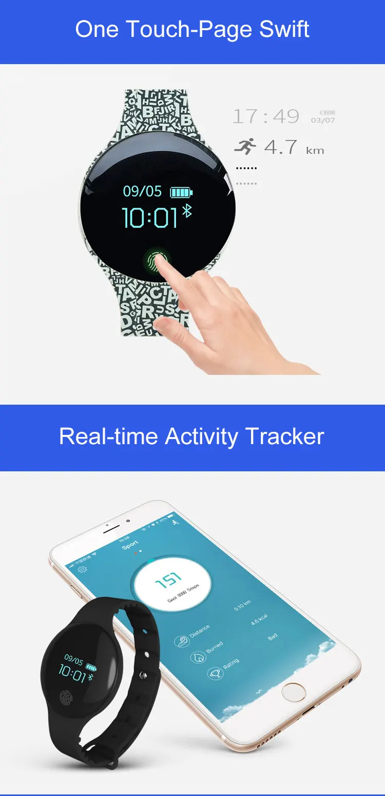 Смарт часы цвет сенсорный экран Smartwatch обнаружения движения Спорт Фитнес для мужчин женщин Smartbracelet Носимых устройств для IOS Android