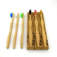1 шт. уход за полостью рта головы Bamboo Зубная щётка оптовая продажа окружающей среды деревянный Радуга бамбуковая зубная щетка мягкой щетиной д