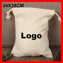 700 шт/партия) Размер 24x38 см на заказ хлопковая нить мешок для обуви с персонализированным логотипом бренда