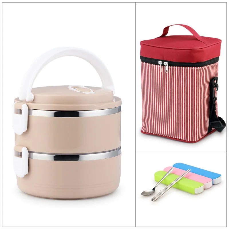 All Layer Leak proof Thermal Lunch Box Stainless Steel Japanese Style