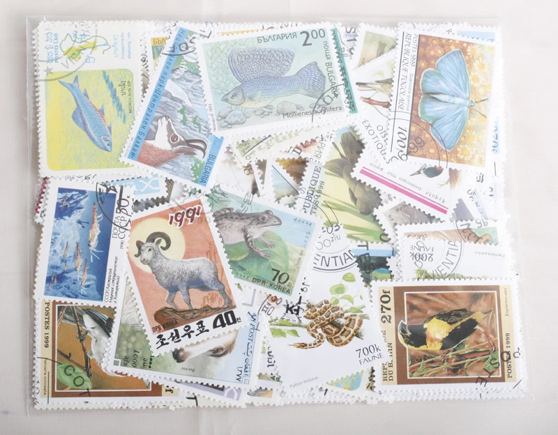 

20Pcs/Lot Fish Bird Mammal Animals Stamps All Different From Many Countries NO Repeat Marked Postage Stamps Collecting