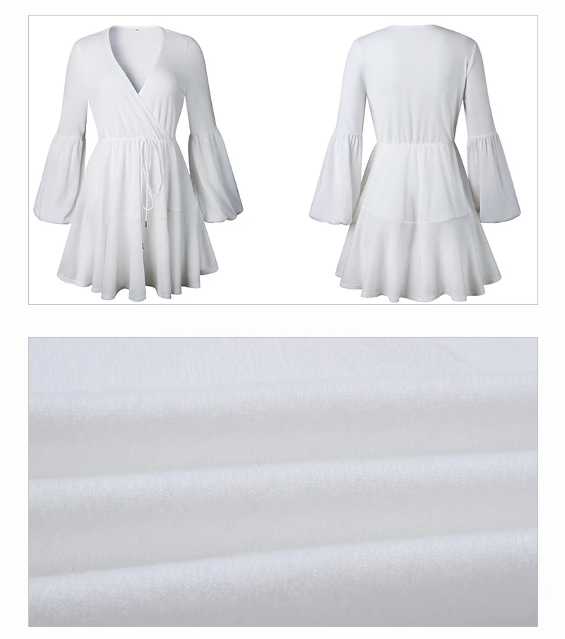 Long Sleeve Women Sexy Dress Winter 2018 V Neck Bandage Sashes Ladies Mini Sweater Dresses Knitted Autumn Short Vestido Party    (3)