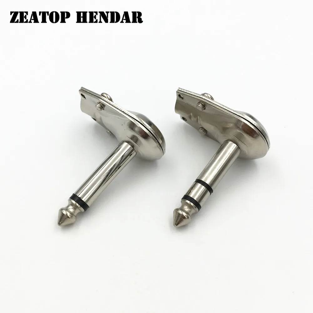 5Pcs Right Angle 6.35mm 2 3 Pole Mono Stereo Jack Plug 6.35 Pancake 1/4