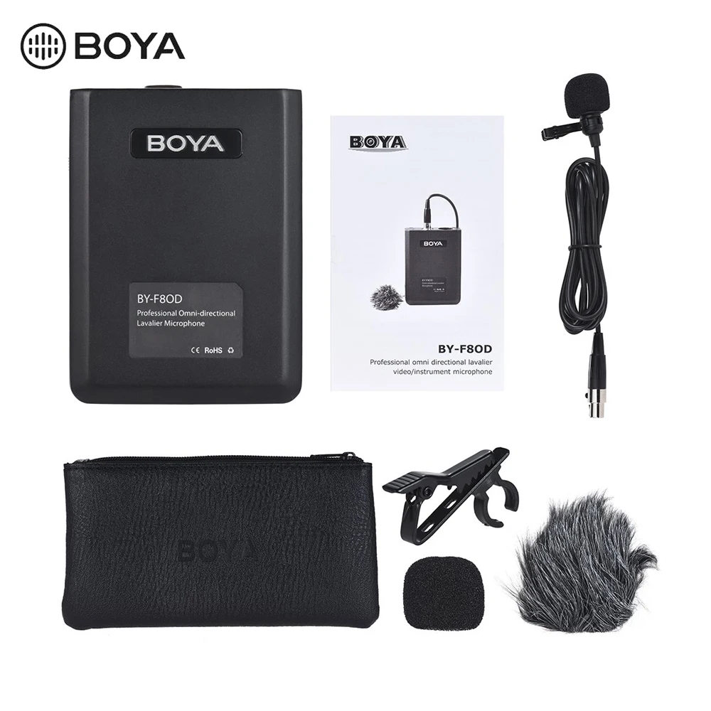 BOYA BY-F8OD XLR Lavalier микрофон для инструментов для вокальной акустической гитары применение театральной музыки для съемок фильмов