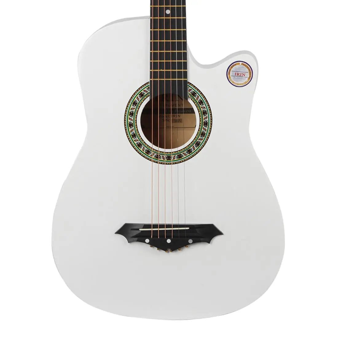 IRIN 38 дюймов гитара Акустическая гитара начинающие начать практическую гитарную струнный инструмент - Цвет: Белый