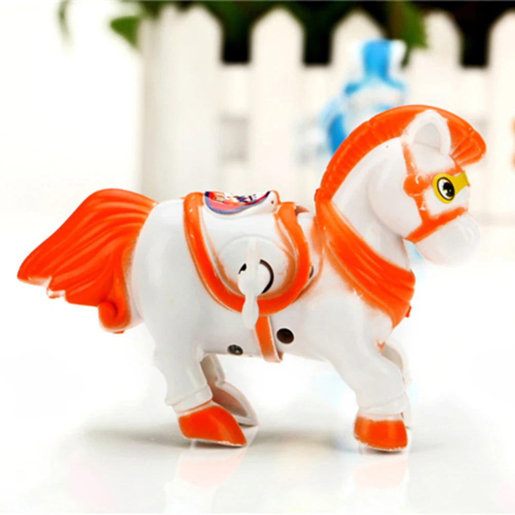 1 шт. Забавный Заводной животное бегущая движущаяся лошадь ретро классический заводной пластиковая игрушка подарок для детей