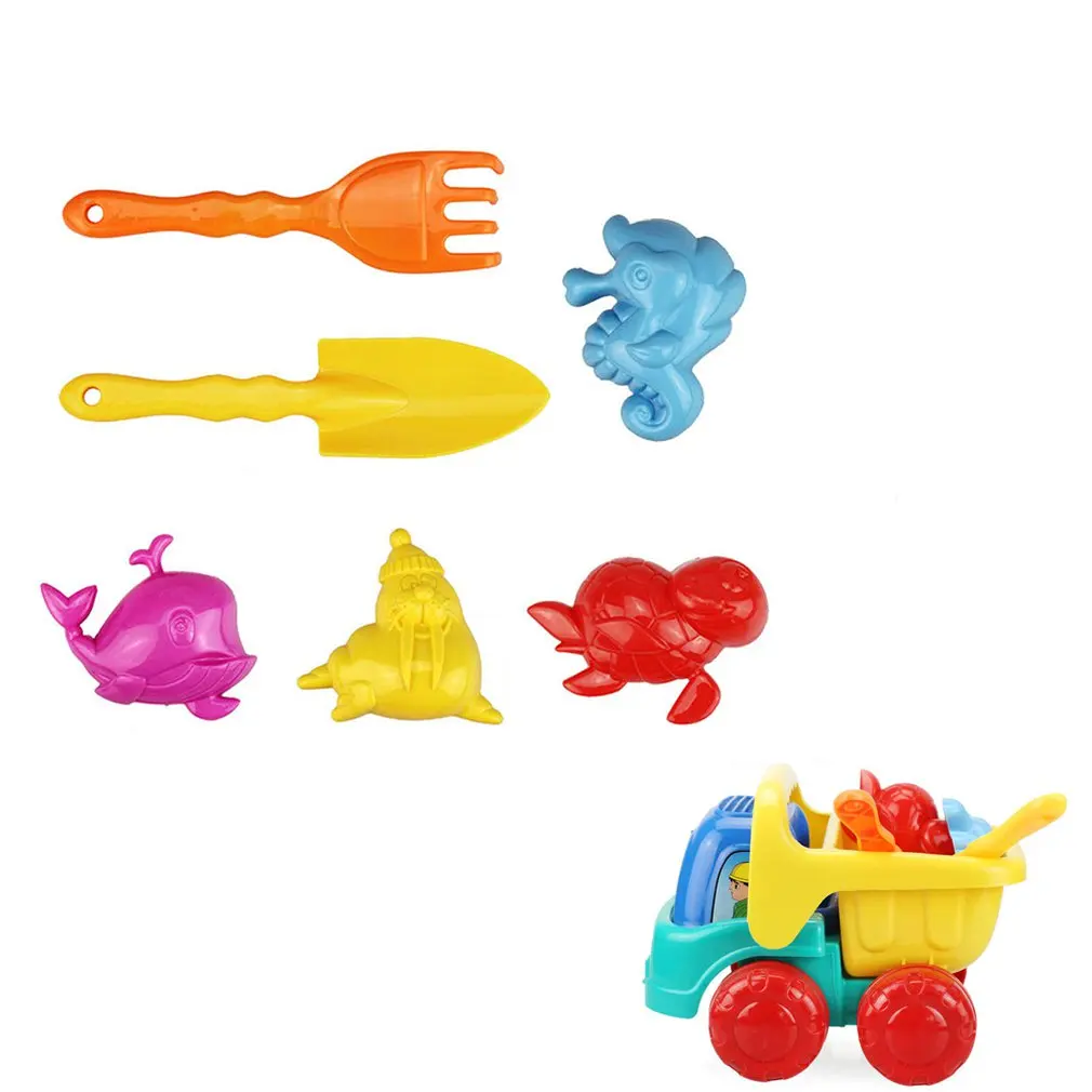 Promo 9Pcs Beach Sand Toys Set Sand Beach Molds Beach Bucket Beach Shovel Tool Kit Sandbox Toys for Boys