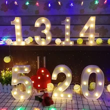 3D светодиодный арабский цифры ночные светильники AA Питание от батареи 0-9 светодиодный бумажный фонарик для дня рождения украшение для свадьбы дня рождения