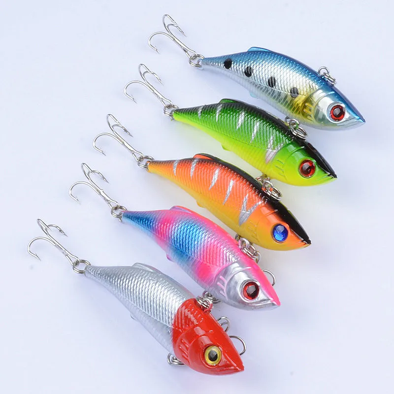 

5Pcs/Lot 8cm/11.8g VIB Crankbait Fishing Bait Lures Artificial Pesca Isca Jerkbaits With 2 Treble Hooks Wobblers For Fishing