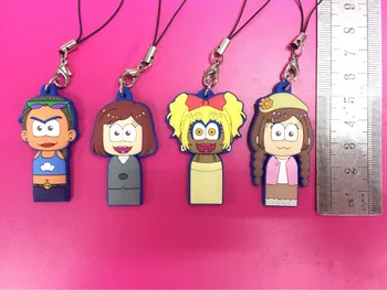 

4pcs/lot Osomatsu San Original Japanese anime figure rubber Silicone sweet smell mobile phone charms keychain strap
