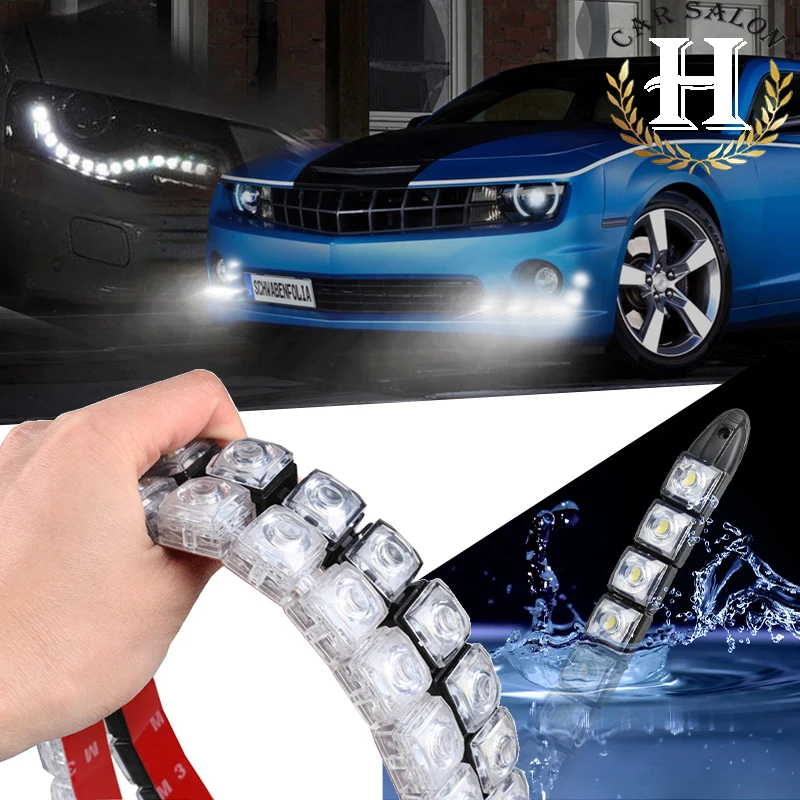 2x Car COB DRL Driving Fog Light 10 LED Flexible Daytime Running Light For Honda/Toyota/Hyundai/VW/Kia forMazda/Buick/Nissan etc