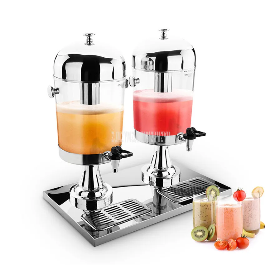 Stainless Steel 8Lx2 Double Head Juice Drink Dispensers With Ice