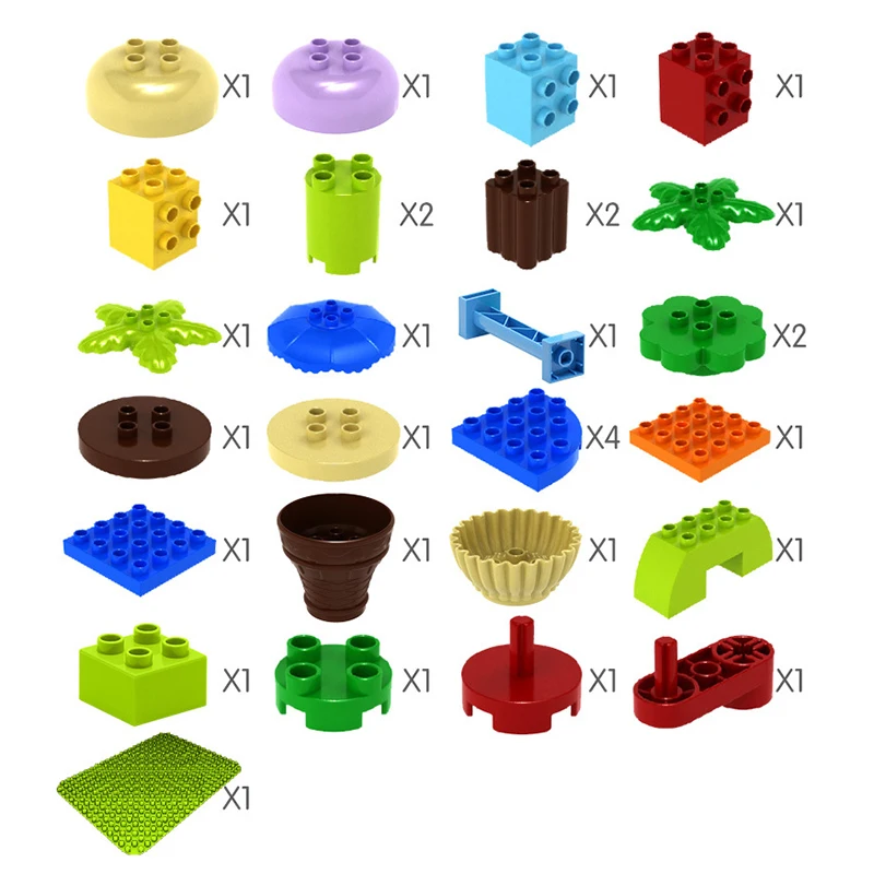 69PCS Big Size Rotary Gear Animal Playground Set Building Block Assembly Compatible legoingly Duplos Educational toys for children (2)