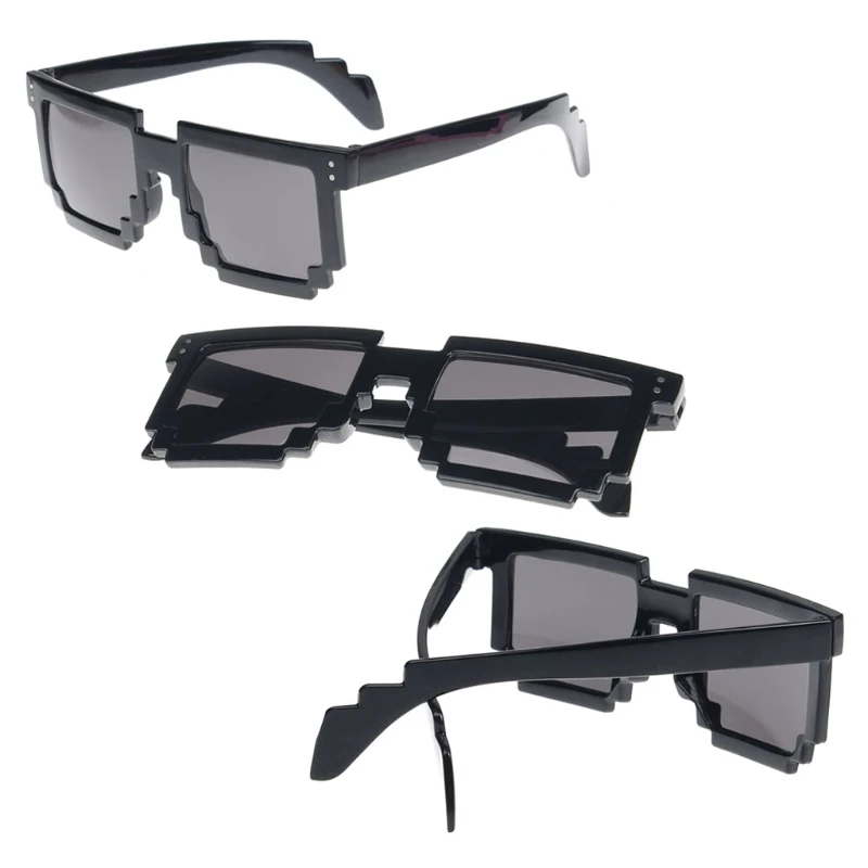 Унисекс ретро модные квадратные солнцезащитные очки пиксельные очки пиксельный стиль 9 цветов