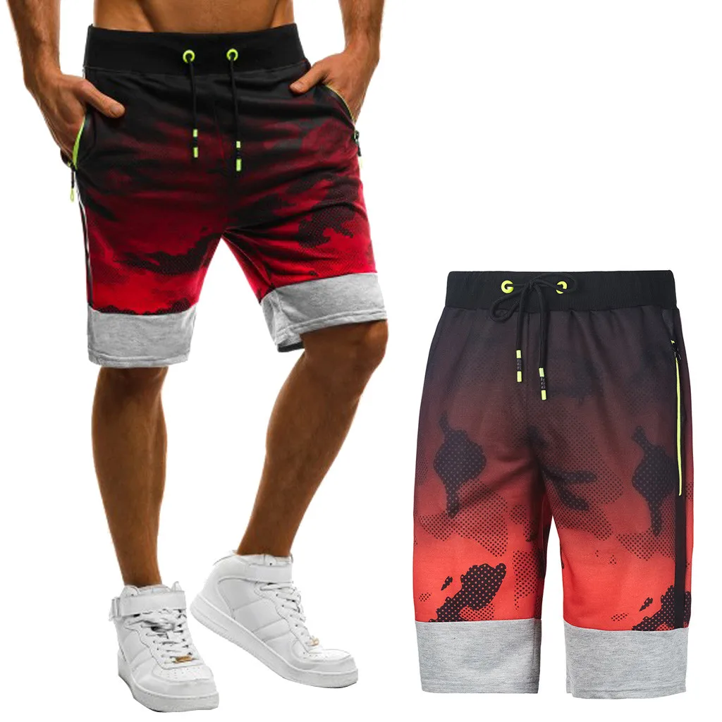 abbigliamento uomo Mens Fitness Camouflage Patchwork Bodybuilding Pocket Skin Short Sports Pants men's sports shorts clothing