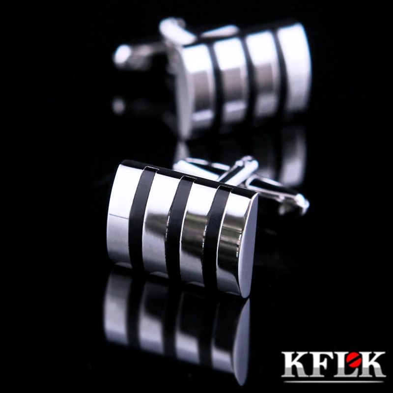 

KFLK Jewelry shirt Fashion cufflinks for mens Brand Black cuff links Wholesale Button Male Gift High Quality Free Shipping