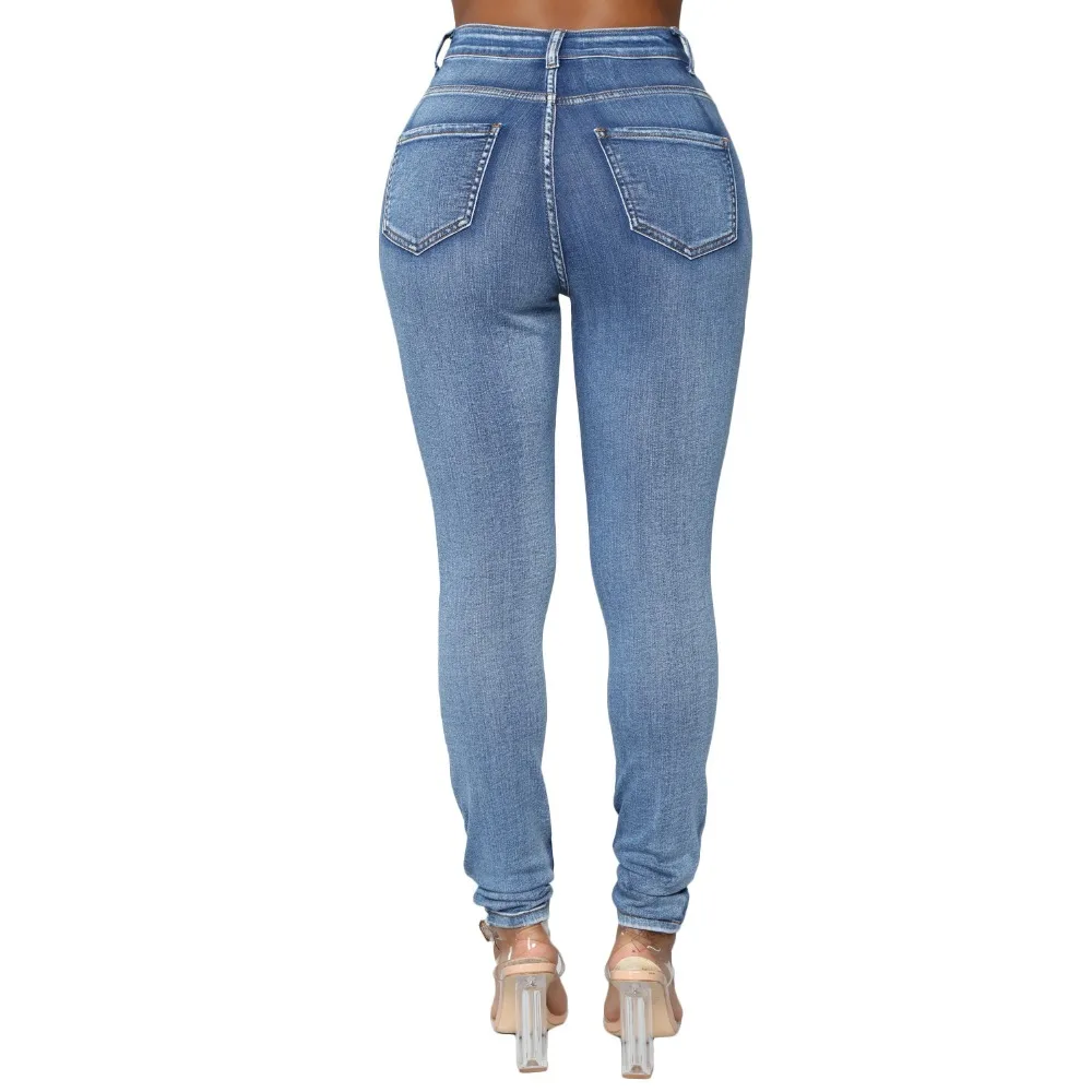 Модные женские потертые рваные состаренные изящные джинсы из хлопчатобумажной ткани бойфренд джинсы для женщин пикантные отверстие узкие
