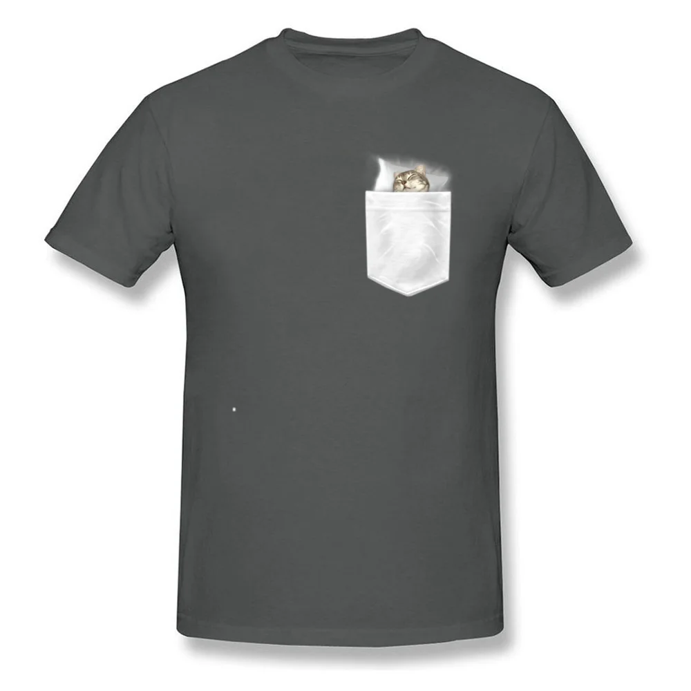 CAT SLEEPING IN MY POCKET Mens T-shirts Newest Summer Tops & Tees All Cotton O Neck Short Sleeve Crazy Tee Shirt Summer Autumn CAT SLEEPING IN MY POCKET carbon