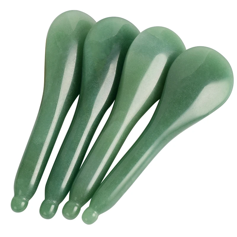 

1pc Natural Green Aventurine Guasha Scraping Needle Acupuncture Point Massager Face Eye Socket Relif Tool Health Care Jade Stone