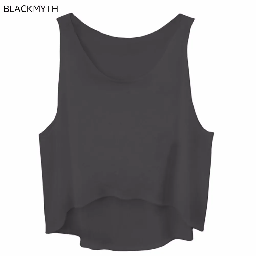 

BLACKMYTH Fashion Women's Sleeveless Casual Black Shirts Crop Tank Tops