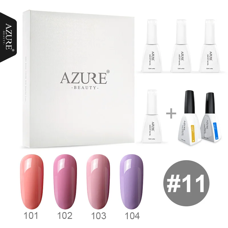 Azure beauty 6 шт./лот УФ-гель для ногтей основа Топ стоимость набор длительный срок 120 цветов на выбор Светодиодный УФ Гель-лак с коробкой наборы - Цвет: 11