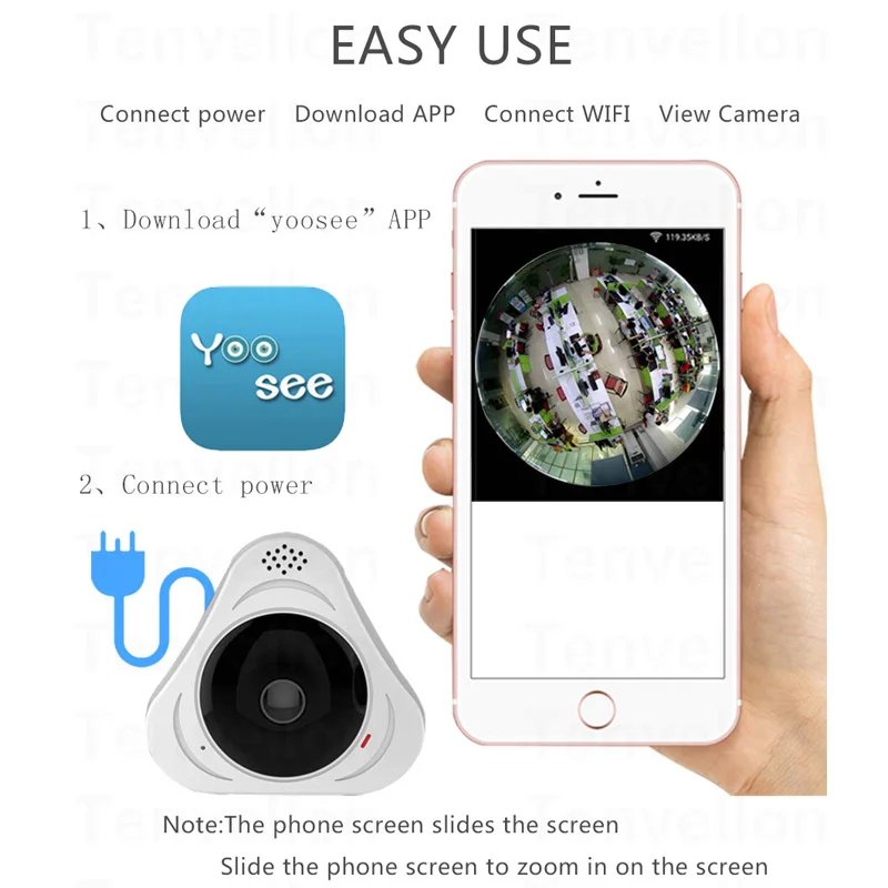 960P 3D VR WI-FI Camera 360 Degree Panoramic IP Camera 1.3MP FIsheye Wireless Wifi Smart Camera TF Card IR Baby Monitor Remote