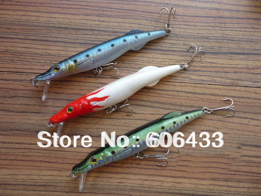 10PCS/lot fishing fish Minnow Lure Lures red head white body hook baits