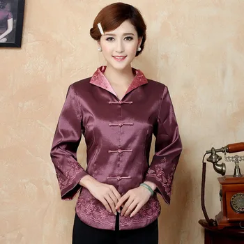 

National Style Three Quarter Sleeve Outwear Lady High Quality Coat Embroidery Improved Fashion Jacket Plus Size 3XL 4XL 5XL
