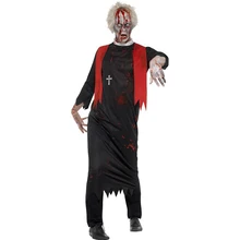 Высокое качество мужской взрослых Хеллоуин костюм привидения фестиваль ГОТ КОСТЮМ Кристиан греческие играет папа меня мужской черный Косплэй C
